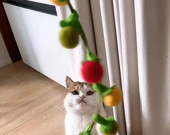 Catnip Tomato Cat Toy: Felt & Suede Kitten Teaser with Bell