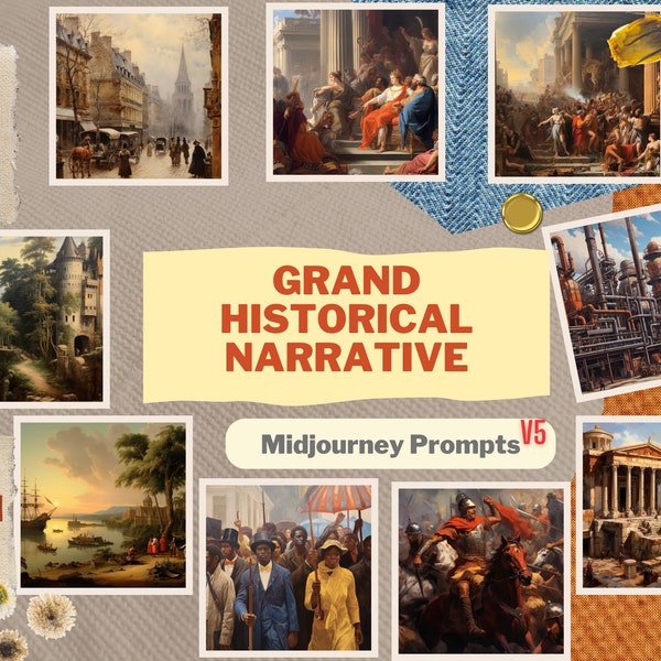 Midjourney Prompt Historical Scene Themed Oil Painting Rich Color Palette Grand Narrative Midjourney Guide Digital AI Art Download Instant