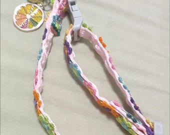 Floral Lace Pet Collar for Cats & Small Dogs – Adjustable 20-30cm , Bell and Flower Charm, Under 15lbs