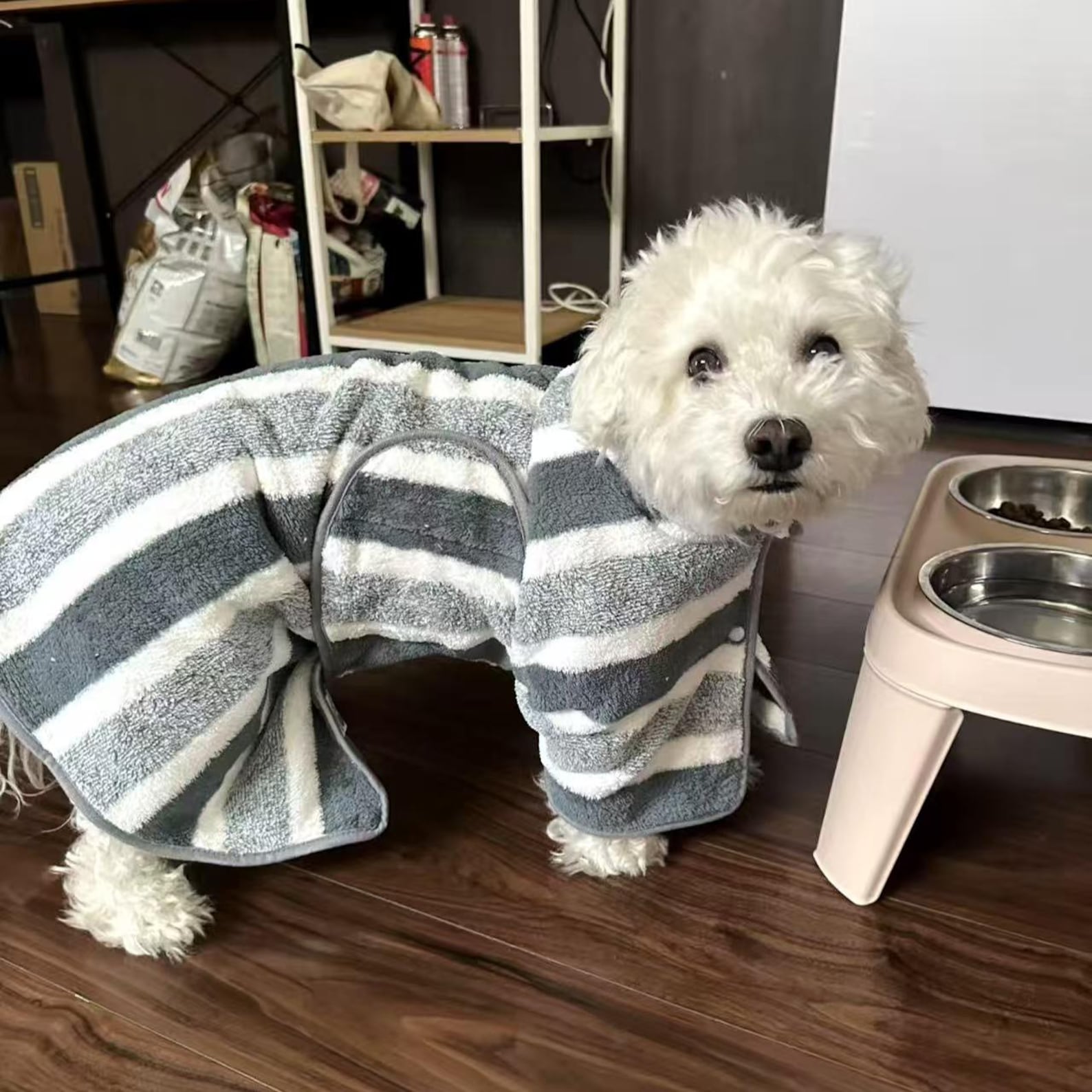 Ultra-soft Pet Bathrobe for Dogs & Cats - Quick-dry Coral Fleece Wrap ...