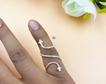 Both side wearable thumb and pinky splint ring, Arthritis Ring, Trigger splint Ring, EDS Splint Ring, adjustable silver Ring, Thumb Splint