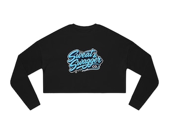 Sweat Swagger logo Cropped Sweatshirt | Retro Script Fitness Streetwear