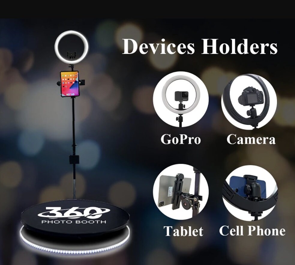 Automatic 360 Photo Booth for Party Wedding Business, Automatic Spinning, Portable Selfie