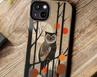Owl iPhone Case, Woodland Creature iPhone Case, Bird Cell Phone, iPhone 14 13 12 11 X 8 7, Pro Max Mini, Wireless Charging