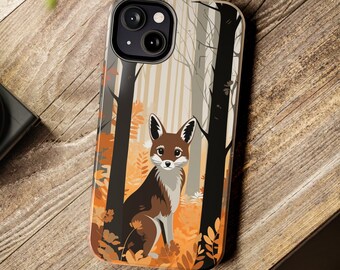 Fox Phone Case, Cute Phone Cases, Woodland Creature, Red Fox iPhone Case, iPhone 14 13 12, Pro Max, Wireless Charging