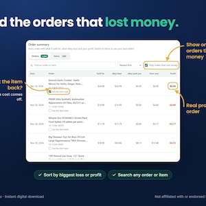 eBay Profit Calculator and Sales Tracker for Resellers, Spreadsheet Alternative, Real Profit After Fees