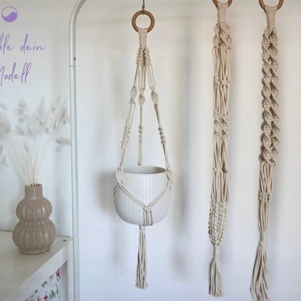 Makramee Blumenampel - Makramee Pflanzenhänger - Wohndekoration - Boho Stil - Handgeknüpft - Pflanzenaufhängung - Geschenkidee - Macrame