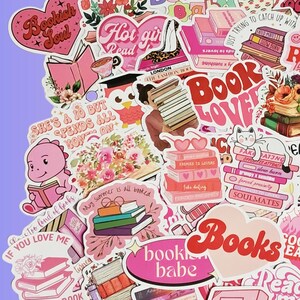 Lindo paquete de pegatinas para Kindle con temática de lectura de libros, regalo para amantes de los libros, pegatinas para botellas de agua, regalo de libros para ella