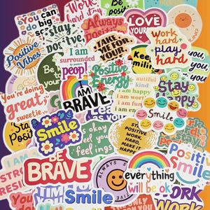 Inspirierende Aufkleber Mentale Gesundheit Motivationsaufkleber Pack Positive Affirmation Sticker Selbstliebe Hydro Flask Wasserflasche Abziehbild