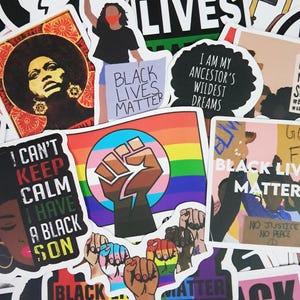 Black Lives Matter Sticker Pack BLM Sticker Black Girl Magic Black Pride Gift Black Support Melanin Stickers Black Cultural Sticker BLM Gift