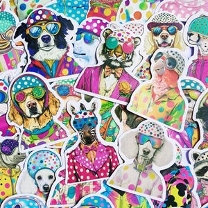 Funny Colorful Animal Sticker Pack Waterproof Vinyl Decal For Laptop Artful Aesthetic Stickers Quirky Gift Fun Gift For Her