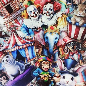 Vintage Circus Sticker Retro Circus TRANSPARENT Sticker Pack Cute Animal Carnival Decal Clowns Sticker For Notebook Phone Journal Scrapbook