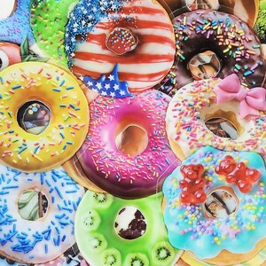 Bunter Donut TRANSPARENT Sticker Pack Donut Vinyl Aufkleber American Food Aufkleber für Notebook Koffer Telefon Sammelalbum Journal