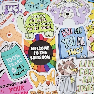 Funny Sarcastic Animal Stickers Adult Jokes Sarcasm Quote Sticker Aesthetic Vinyl Waterproof Sticker for Laptop Phone Hilarious Meme Sticker