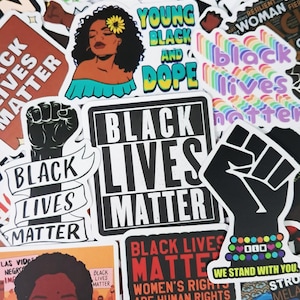 Racial Justice Sticker Black Lives Matter Sticker Pack BLM Sticker Black Pride Gift Black Support Melanin Stickers Black Cultural Decor