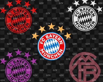 Bayern München Abzeichen Logo SVG PNG AI- Fc Deutschland München Alemania Bundesliga Deutscher Fußball Layered Sticker Cricut - Digitaler Download