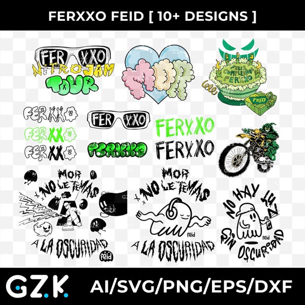 Ferxxo Feid 10+ Designs Bundle - SVG PNG AI- Mor No le Temas A La Oscuridad 151 Nitro Tour Jam No hay Luz Sin Oscuridad - Digital Download