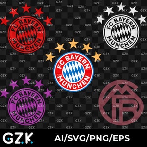 Bayern Munchen Badge Logo SVG PNG AI- Fc Germany Munich Alemania Bundesliga German Football Layered Sticker Cricut - Digital Download