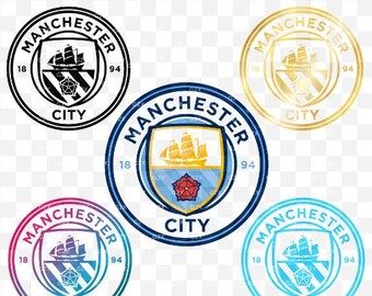 Manchester City Abzeichen Logo SVG PNG AI - Fußball Layered Sticker Cricut - Digitaler Download