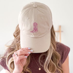 Cowgirl Aesthetic Baseball Hat: Western Boot Embroidered Hat