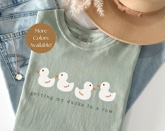 Duck Shirt Women Ducks in a Row Shirt for Farm Girl Gift for Busy Mom Homestead Shirt with Farm Animals Tee Gift for Homeschool Mom Shirt