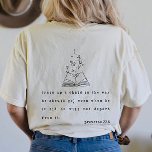 Homeschool Bible Verse Shirt Christian Homeschool Shirts Proverbs 22:6 Wildflower Homeschool Mama Shirt for Homeschool Mom Raising Disciples