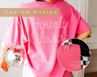 Custom Cowgirl Boots Teacher Shirt Western Personalized Tee for Teacher Custom Grade Shirt
