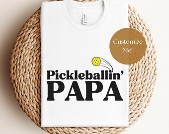 Custom Pickleball Papa Shirt: Personalized Grandparent Pickleball Gift