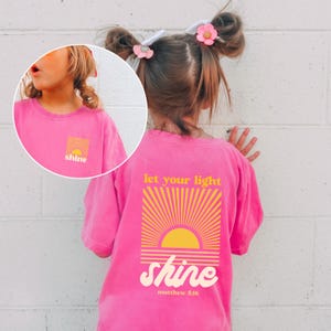 Kid's Christian Shirt Let Your Light Shine Matthew 5:16 Tshirt for Kids ...