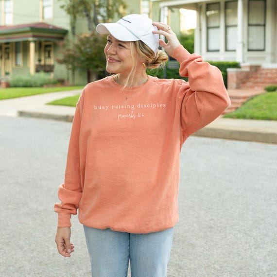 Christian Mom Comfort Colors Crewneck | Raising Disciples Sweatshirt, Proverbs 22:6