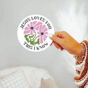 Jesus Loves You Vinyl Sticker: Christian Decal for Laptop, Water Bottle