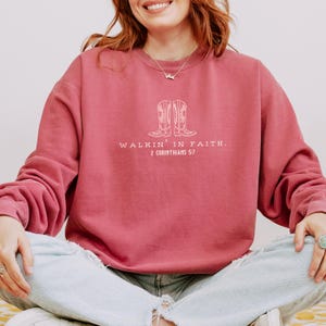 cowgirl sweatshirt walk by faith