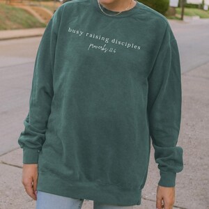 Christian Mom Comfort Colors Crewneck | Raising Disciples Sweatshirt, Proverbs 22:6 image 8
