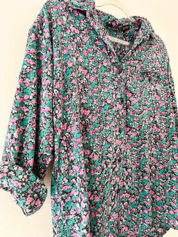 Vintage Floral Blouse Ditsy Floral Top 80s Vintag… - image 3