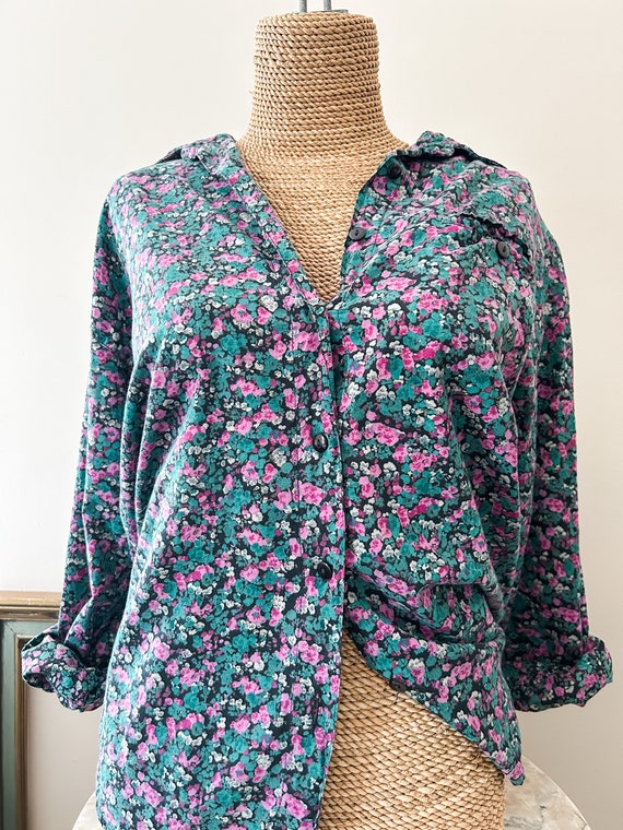 Vintage Floral Blouse Ditsy Floral Top 80s Vintag… - image 8