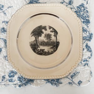 Old Scenic Country Decorative Plate Salem Heirloom Platinum-Gold Alloy Plate for Farmhouse Plate Vintage Gifts Wall Plate Country Chic Decor