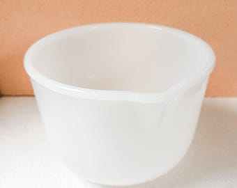Vintage White Mixing Bowl Glasbake Milk Glass Sunbeam Mixmaster Replacement Bowl Farmhouse Kitchen