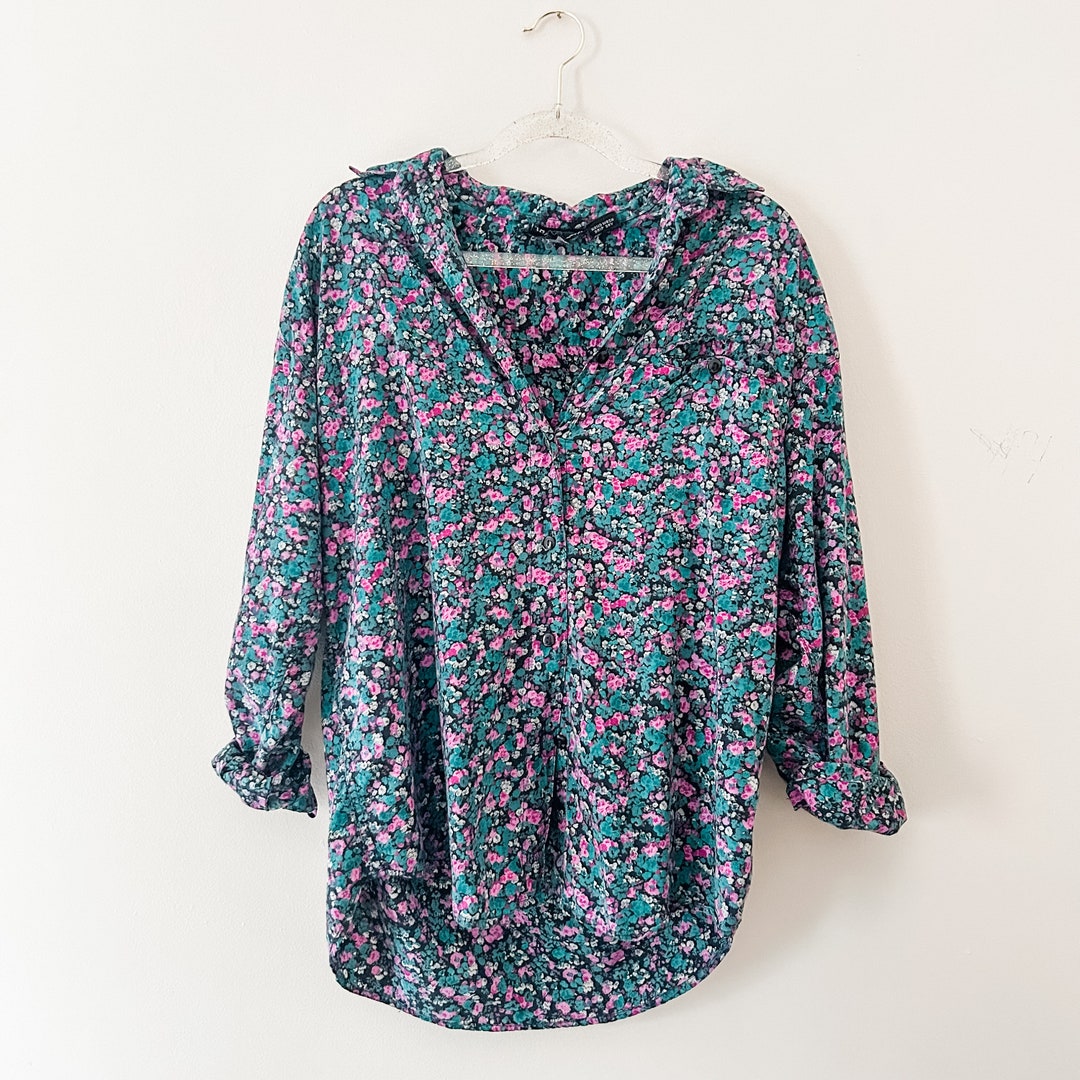 Vintage Floral Print Button-Down Top - 14/16 main image 0