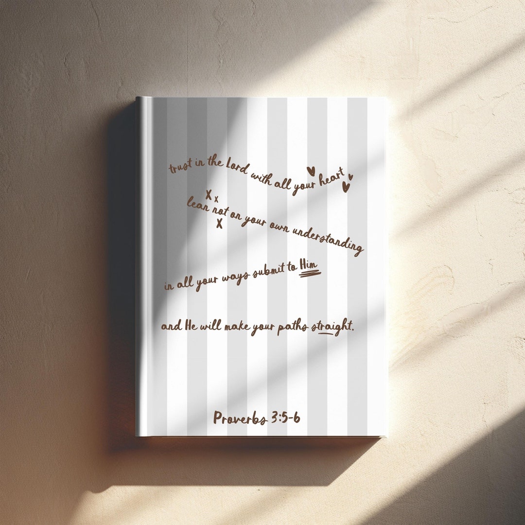 Proverbs 3:5 Notebook Christian Prayer Journal for Bible Study Notebook ...
