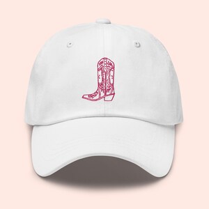 Cowgirl Aesthetic Baseball Hat Cowgirl Boot Embroidered Hat