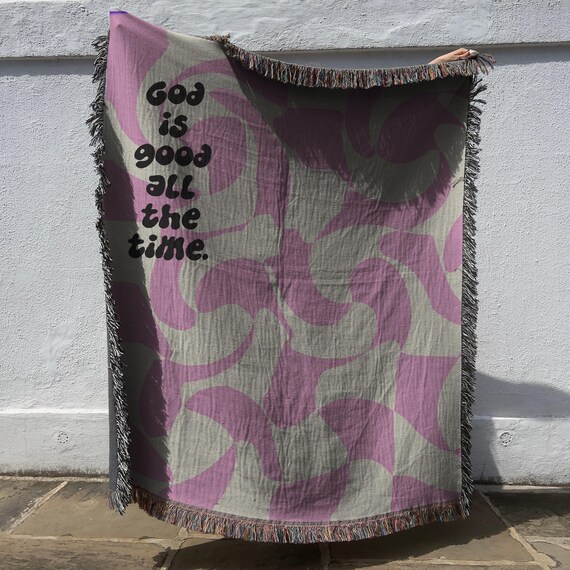 Christian Woven Blanket: Retro God is Good Faith Blanket