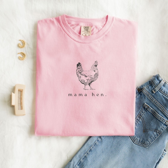 Mama Hen Shirt Comfort Colors Mom Tee, Farmhouse Chicken Shirt for Moms, Chicken Mama Tshirt