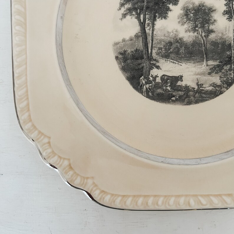 Old Scenic Country Decorative Plate Salem Heirloom Plate Platinumgold