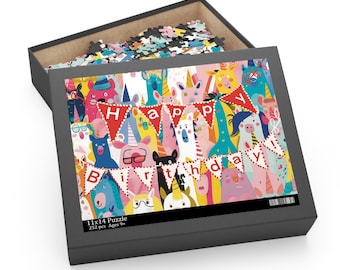 Unicorn Happy Birthday Puzzle, Kids Birthday Present, Kids Birthday Gift,  Kids Party Gift, 9 yr old birthday, 10 yr old birthday, mindful