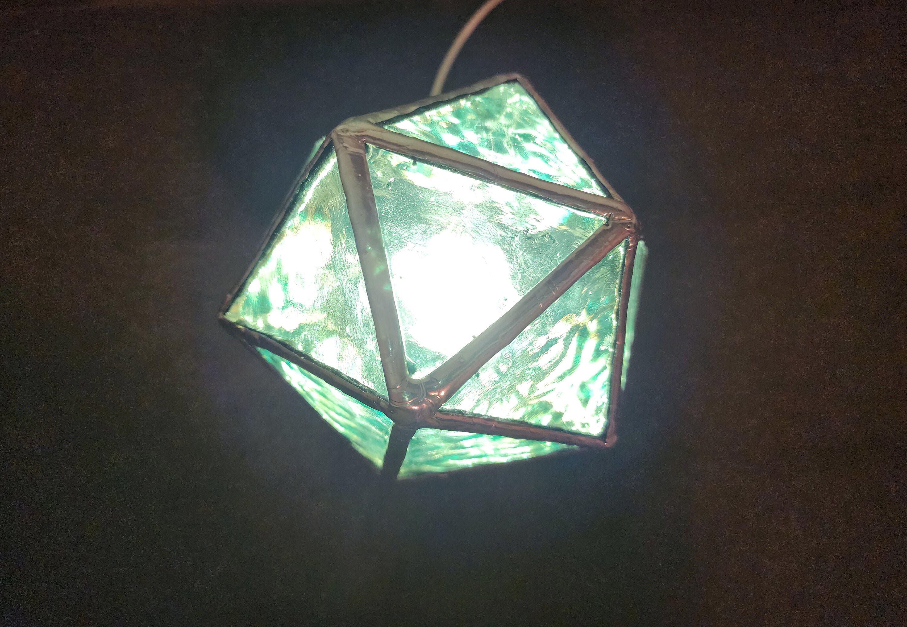 D20 Isohedron Stained Glass LED Lamp - Etsy