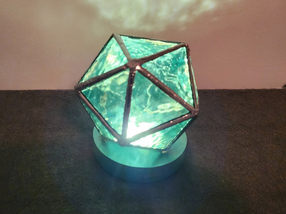 D20 Isohedron Stained Glass LED Lamp - Etsy