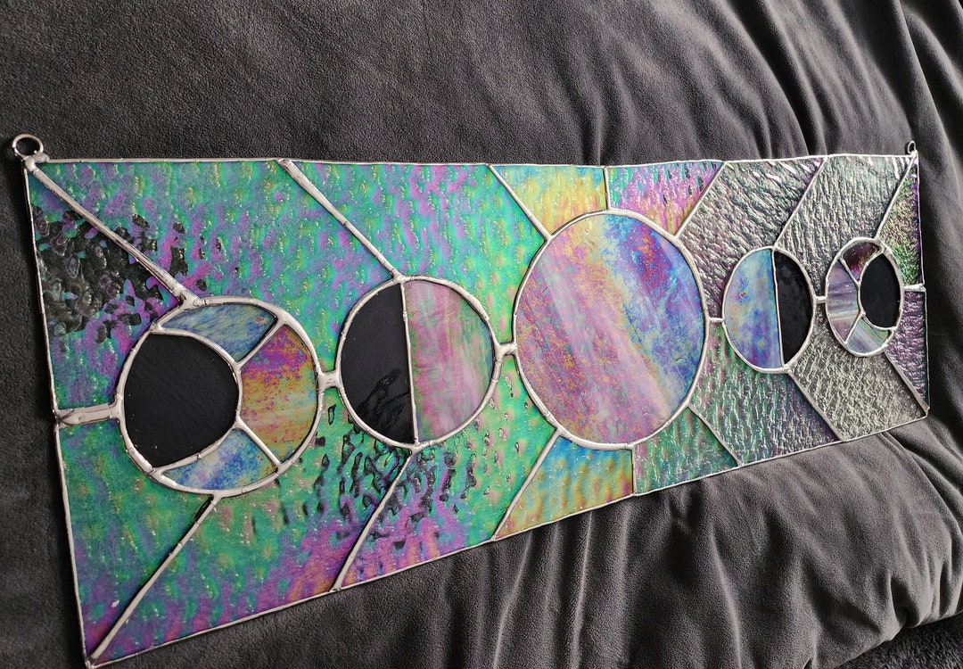 Moon Phases Large Stained Glass Panel - Etsy