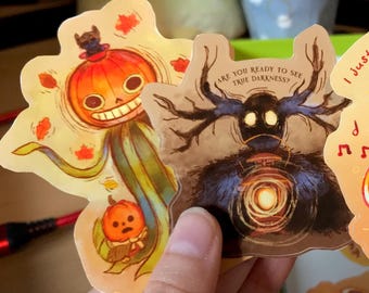 Over the garden wall Sticker tv series Waterproof, autumn fall halloween, vintage, pumpkin - Stationary