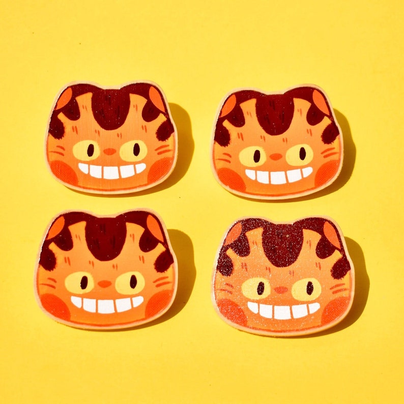 Studio Ghibli Wooden Pins Eco Friendly Cute Pin Kawaii Anime Accessory Etsy