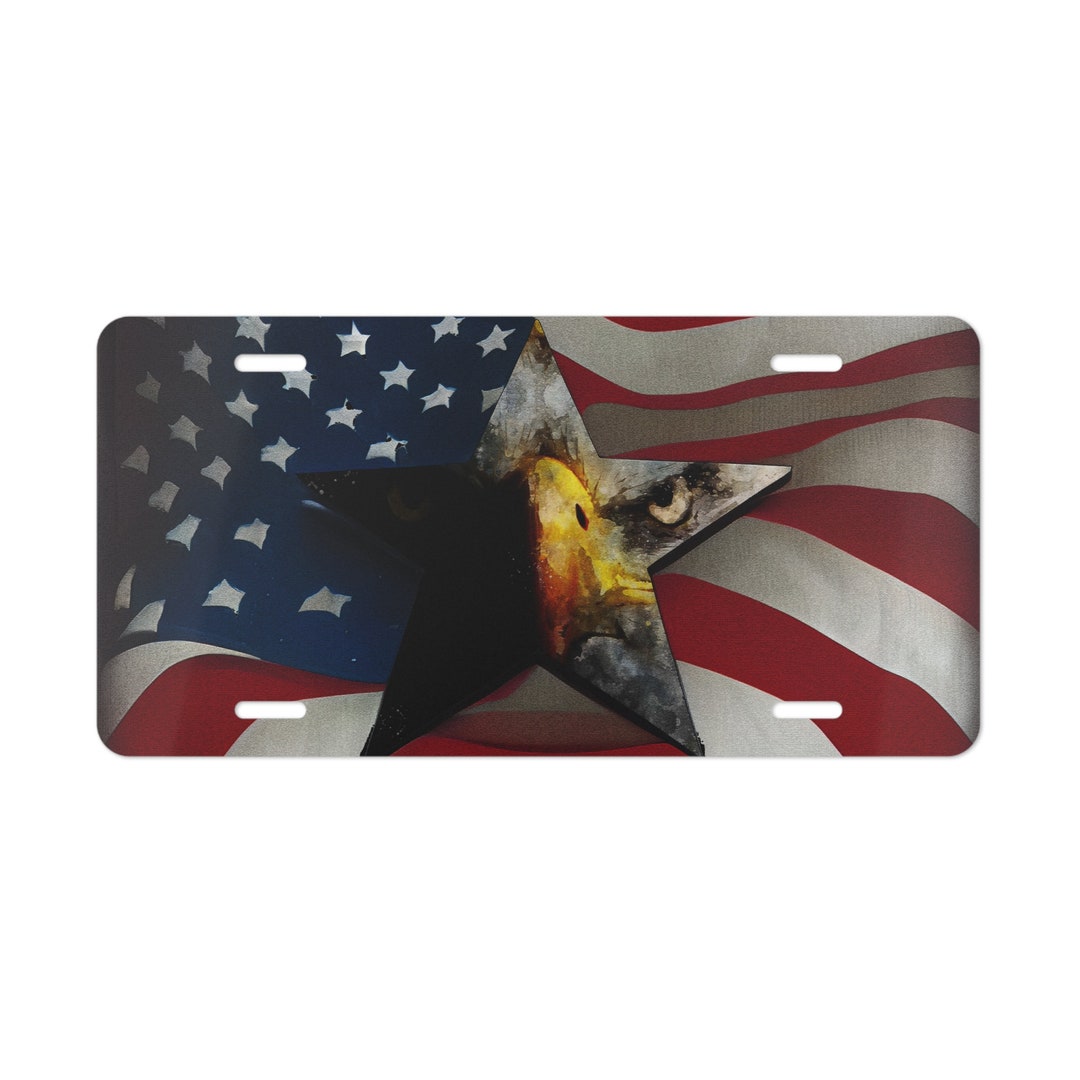 Patriot License Plate, Eagle License Plate, American Flag License Plate
